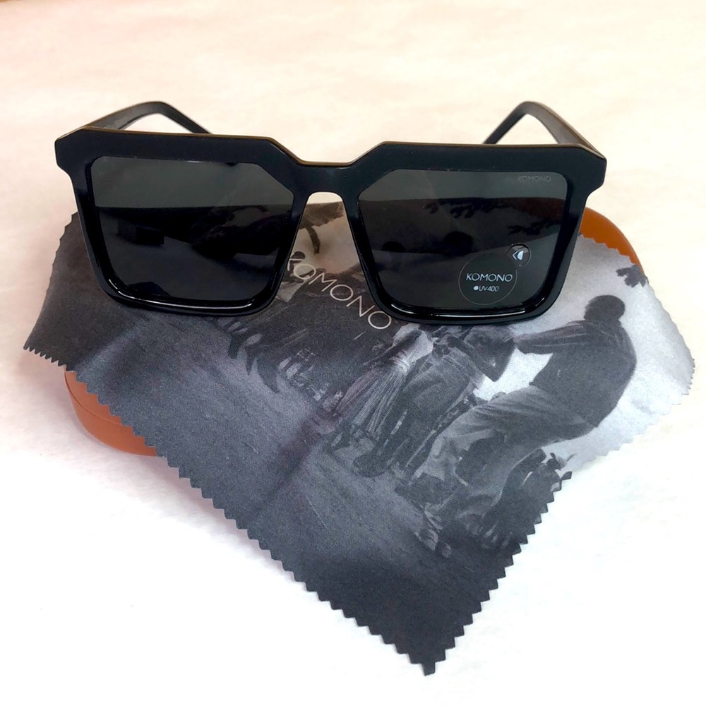 KOMONO Benicio Black Rubber Sunglasses NEW UV 400 - Picture 5 of 11